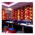 Waterproof 5d Colorful KTV Decorative Embossed Vinyl Wallpaper PVC Wall Covering Night Club KTV Decorative Wallpaper
