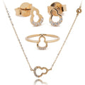 Real 18K Solid Gold Pure Gold Set Jewelry Wholesale  Au750 Gold Necklace Ring Earring Jewelry