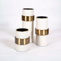 Creative Home Luxury Stainless Steel Vase with Leather Accents Flower Decorative Accessory