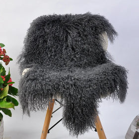 Long Natural Mongolian Sheep Curly Fur Real Tibetan Sheepskin Material IRWOODS Brand Grade Eco-Friendly ECO-TAN Process Factory