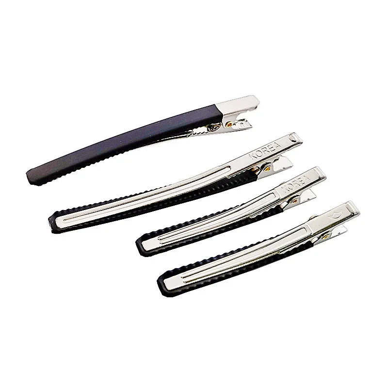 6cm 8cm Silver Slim Korea Rectangle Metal Alligator Hair Clips with Tube Hairpin for DIY Hair Women Hair Accessories
