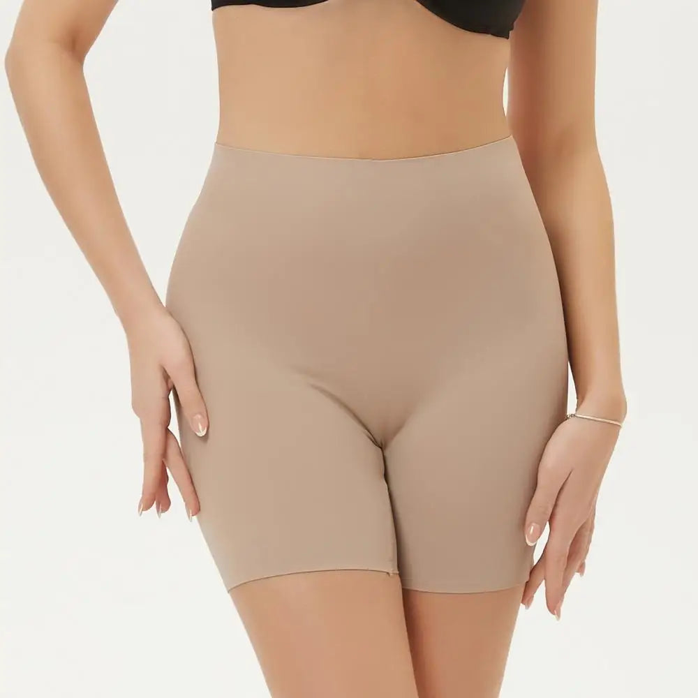 Women's Seamless Middle Waist Slip Shorts Stretch Boyshorts Panties Protective Underwear Breathable Hips Lifting Skirt Dress