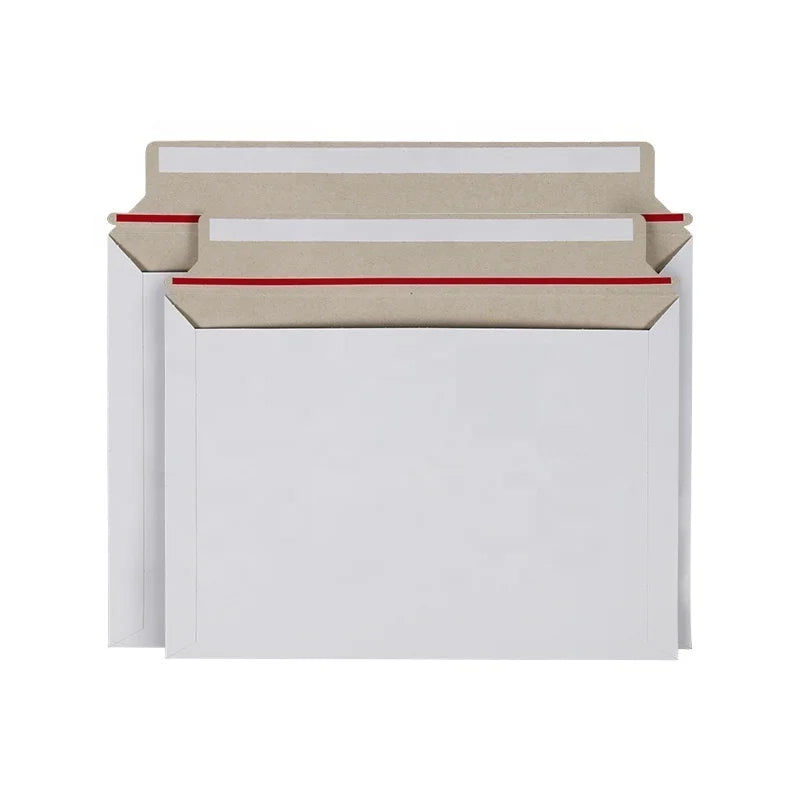 Jililai Wholesale Custom Cheap Black Kraft Rigid Document Mailer Stay Flat White Cardboard Recyclable Self Seal Craft Stickers