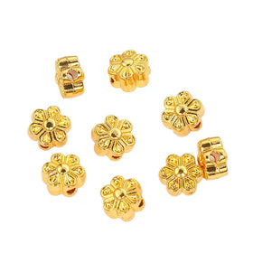 AA016134 Copper Plated 14k Gold Hexagonal Petal Bead Package Color Loose Diy Bracelet Accessories