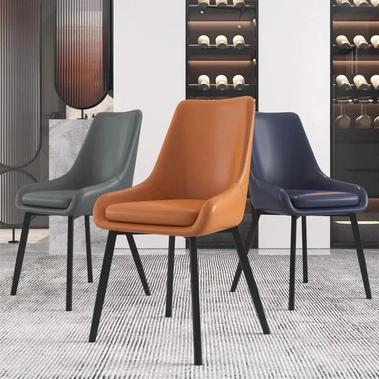 Light Luxury Dining Chairs Modern Minimalist Dining Table Household Nordic Backrest Soft Bags Negotiation Hotel Minimalist