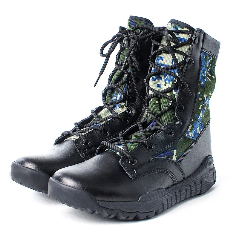Shero Men Black Desert Boots Botas Cuero Wear Resistant Lightweight Tactical Combat Mil Spec Boots