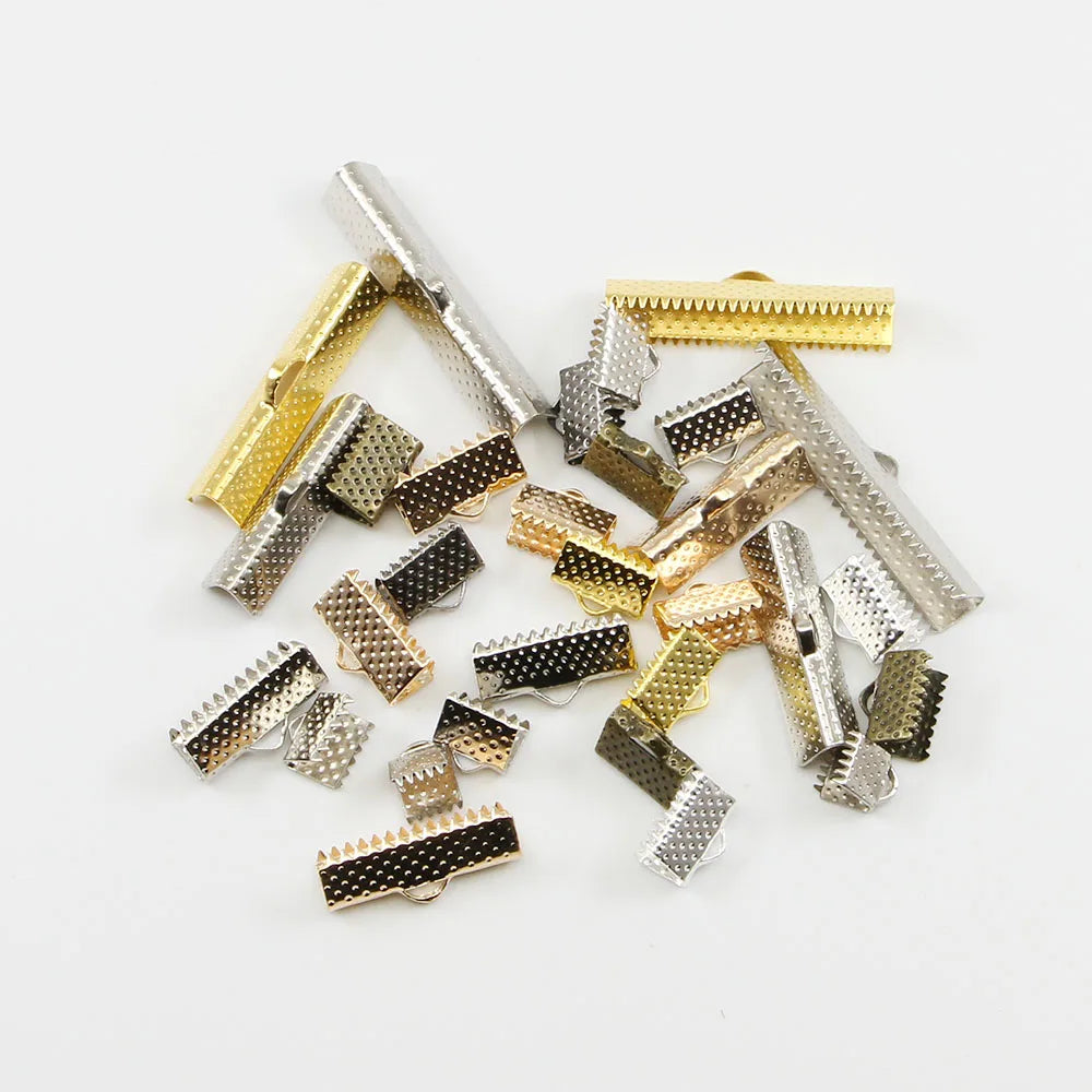 Crimp Cover Clasp Cord End Bead String Ribbon Leather Clip for Jewelry Making Supplies DIY Necklace Bracelet Connectors