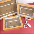 Customize A4 Wooden Box LED Strip Lights Digital Photos Eco-friendly 3D Light Box LED Shadow Box Frame