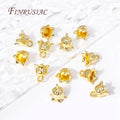 18K Gold Plated Brass Metal Bell Orchid Charm Pendant for Necklace Bracelet Making DIY Accessories Handmade Jewelry Material