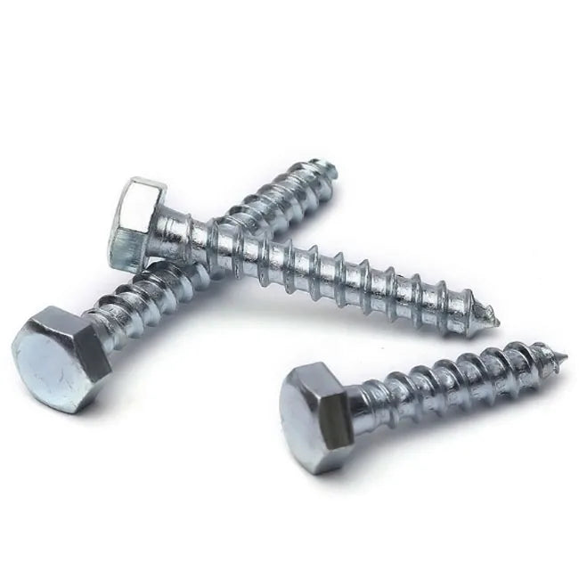 Factory Bulk Packing Metal Carbon Steel Zinc Galvanized Metric Thread Hex Hexagon Head Wood Lag Screws DIN571