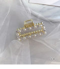 Wholesale Hair Accessories Koran Pearl Alloy Hair Claw Metal Gold Clip