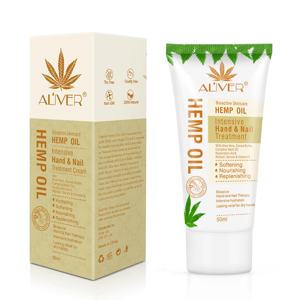 ALIVER Private Label Custom Winter Hand Care Floral Design Perfumed Organic Anti Aging Moisturising Hemp Hand Cream