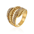 Micci Wedding Band Vintage Engagement Skinny Vintage Oval Shape Raw Pvd Stone Wrap Crystal Ring for Couples