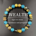 New Design Natural Stone Bead Bracelet Tiger Eye Blue Stone Men's Power Jewelry in Stock Wholesale