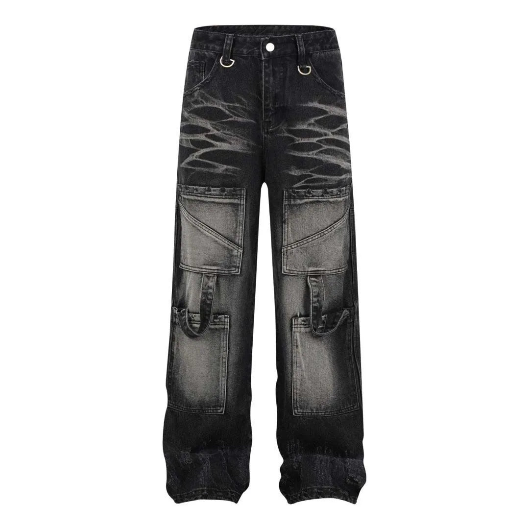 100% Cotton Custom Cargo Oversized Wide Leg Baggy Fashion Streetwear Quality Jeans
