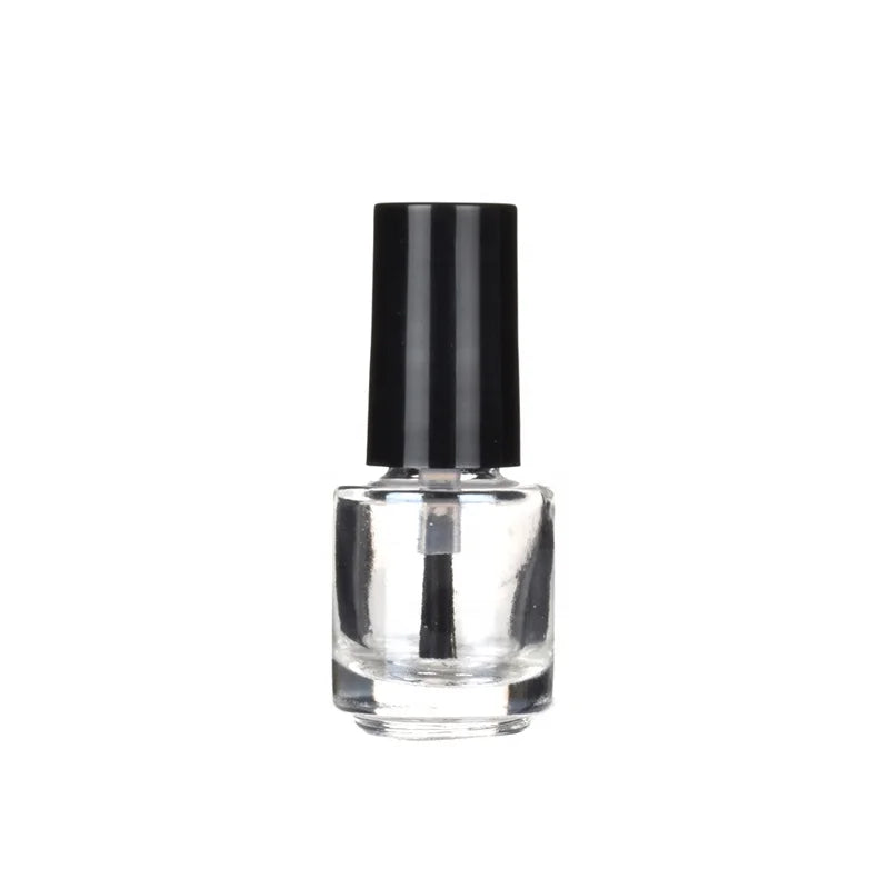 Empty Cosmetic Nail Polish Bottle New Design 5ml 10ml 15ml Luxury Round Glass Packaging with Nail Brush