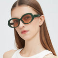 2025 Fashion Unisex Round Sunglasses for Men Retro Irregular Personality Cat Eye Small Frame Punk Sunglasses