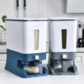 Big Rectangle PP Plastic Food Storage Box Press Bucket Grain Dispenser Measuring Cup 10kg Load Capacity Multifunction Modern