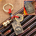 Animal Pixiu Keyring Lanyard Pendants Handmade Rope Chinese Five Emperors Coins Feng Shui Car Key Chains Hangings