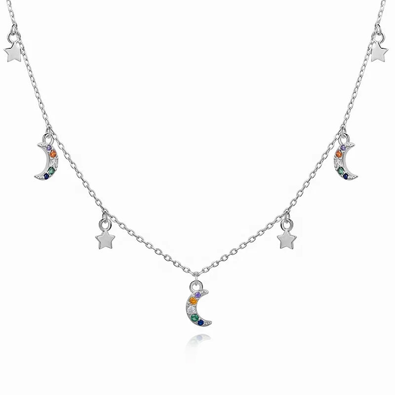 Wholesale Minimalist Pendant Women Layer Necklaces Zirconia Fine Jewelry 925 Sterling Silver