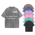 OEM Retro Custom 100% Cotton Heavyweight Mineral Vintage Stone Acid Wash T-Shirt Men's Unisex Oversized Print Short Sleeve Blank