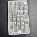 Natural White Mother of Pearl Shell Flat Flower Gemstone 12x12x2mm MOP Beads Stone