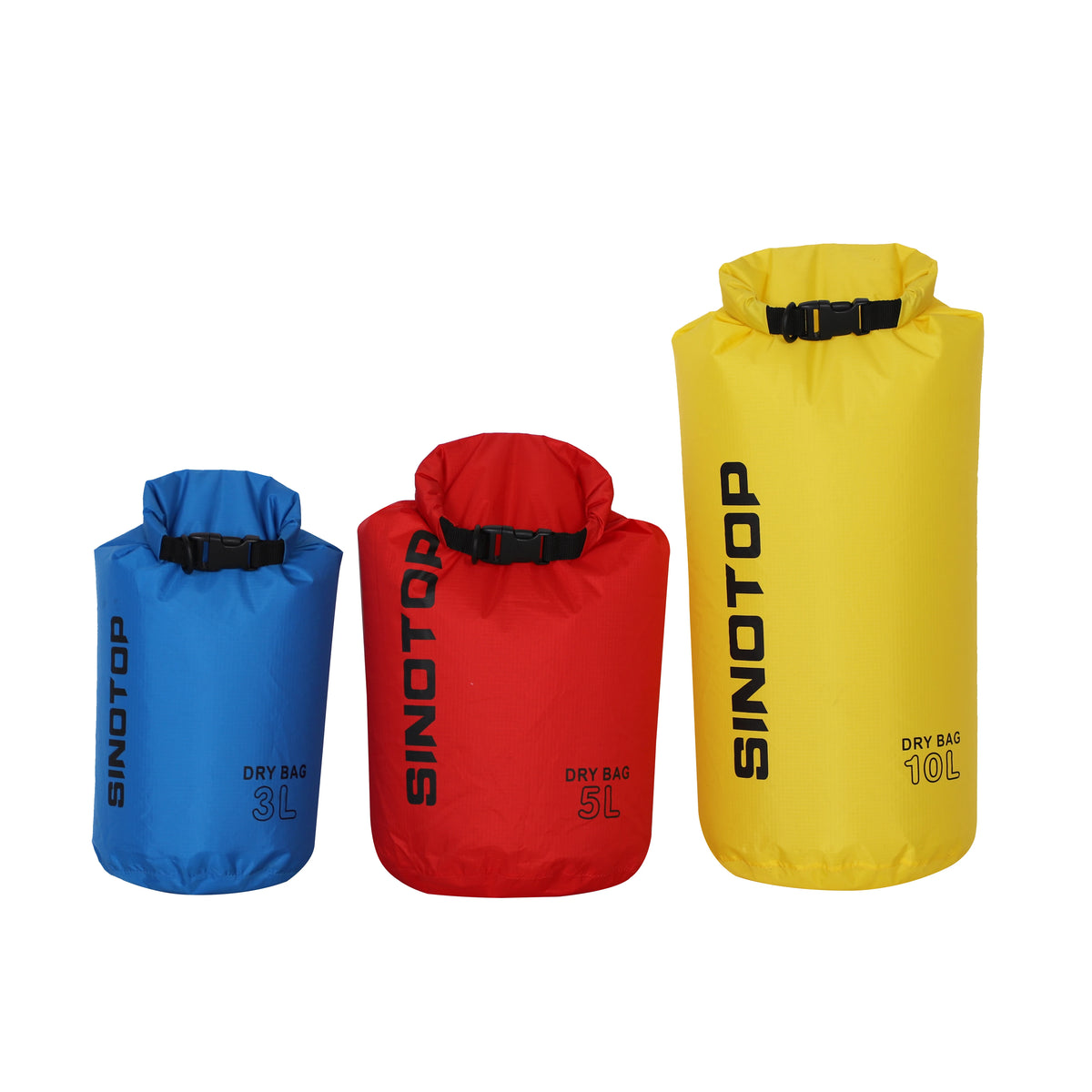 SINOTOP 3L 5L 10L Inflatable Marine Pack Sack Nylon PU Lightweight Waterproof Dry Bag for Kayaking