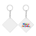 Double Sided Multi-Shape Acrylic UV Printing Keychain White Blank Square Keychain for Custom Designs