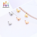 12MM High Polished Engraved Jewelry Diy Accessories Stainless Steel Engraved Blank Custom Logo Heart Shape Pendant Charm