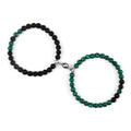 Elastic 6mm Stone Beads Heart Magnetic Tiger Eye for Couple Lover Bracelet ST257