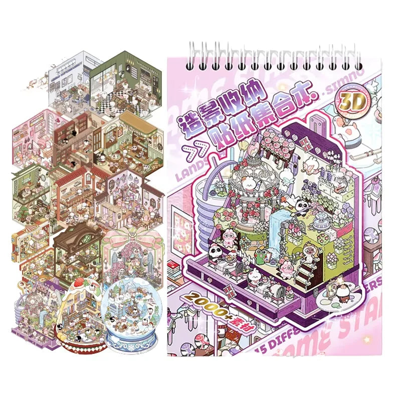 3 Stickers Per Pack Organizer Scenic Series Cute Scenic Handbook DIY Decorative Stickers 4 Options