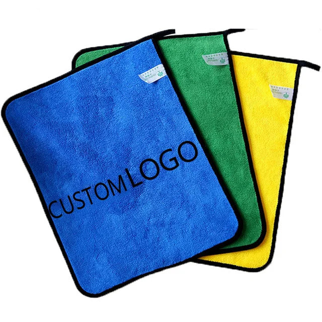 Microfibre Towel Custom Logo Double-sided Coral Fleece Super Absorbent Car Detailing Microfiber Cleaning Cloth