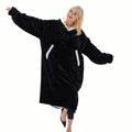 Comfort Wearable Blanket with Sleeves Fleece Poncho Blanket Hooded Blanket for Women Men Wathing TV Lounging Reading