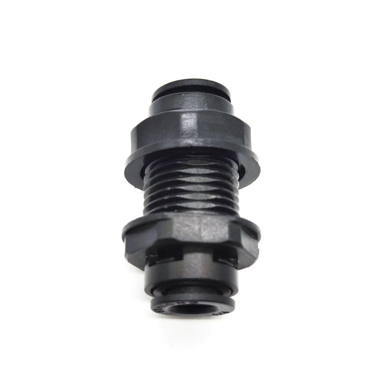 Black Bulkhead Connector Tube O.D 3/8"  1/4" RO System Bulkhead Union Quick Connector Water Purifier Push to Connect