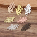 Brass Fan Shape Filigree Sector Charms Pendant for Necklace Pendants DIY Handicraft Jewelry Finding Accessories