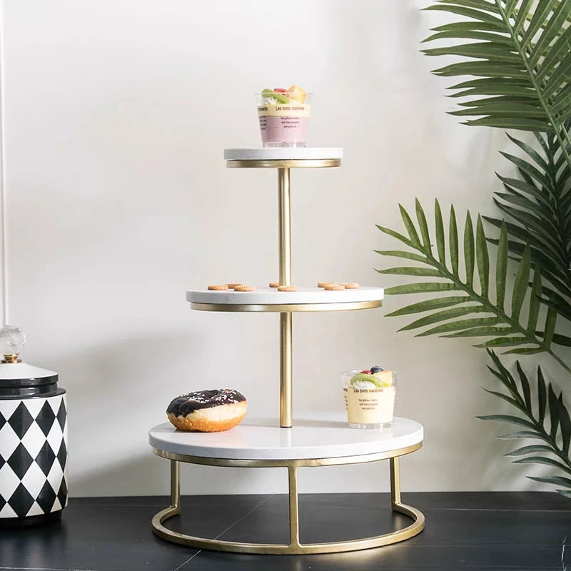 Marble Cupcake Stand Baking Trays for Party Cup Cake Stand Display 3 Tier Round Marble Cake Stand Diy 3-tier Marble Party Tower