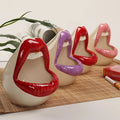 Handmade Ceramic Creatives Lip Shaped Ashtray Personality Ornaments for Fashion Home Decoration