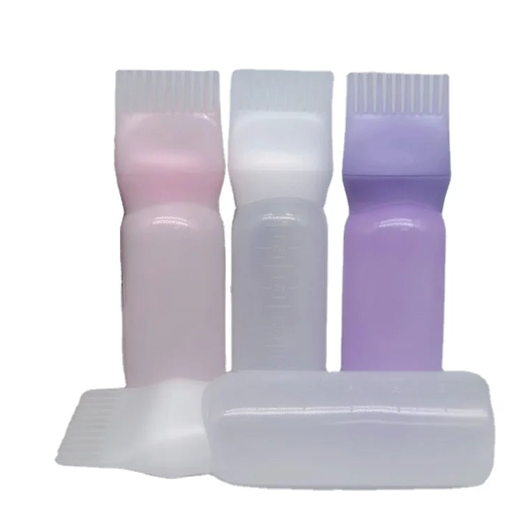Factory Hot Sell Squeeze Bottles Applicator Comb Applicator Bottle With Comb Brush for Beauty Empty Large Brush Cap Root