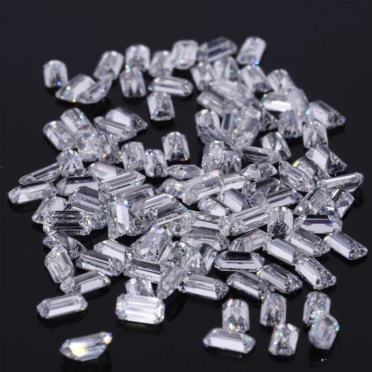 Factory Wholesale IGI Certified Lab Grown Cultivated CVD Artificial Baguette Emerald Cut VS VVS Melee Loose Created Diamond