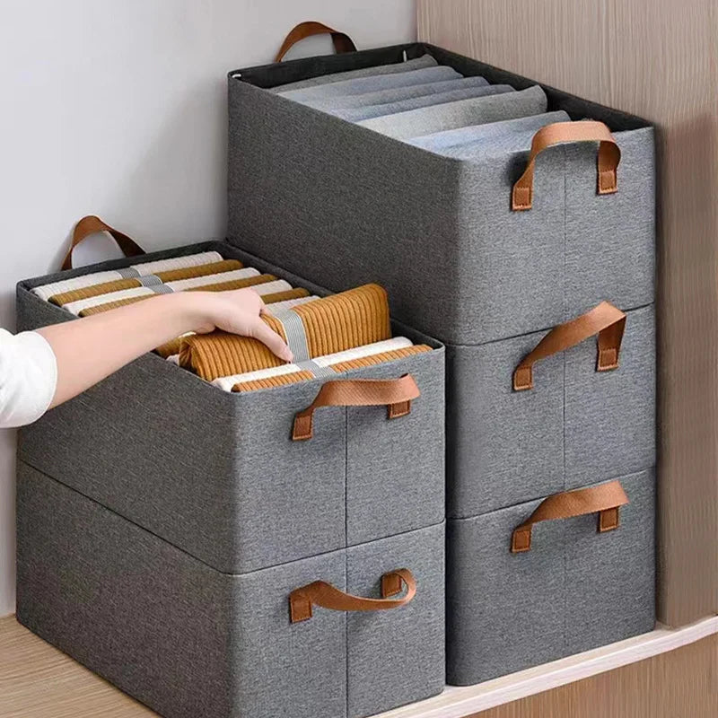 Wardrobe Clothes Organizer for Jeans Upgraded Drawer Organizers for Clothing with Handle Foldable Drawer Clothes Organizers