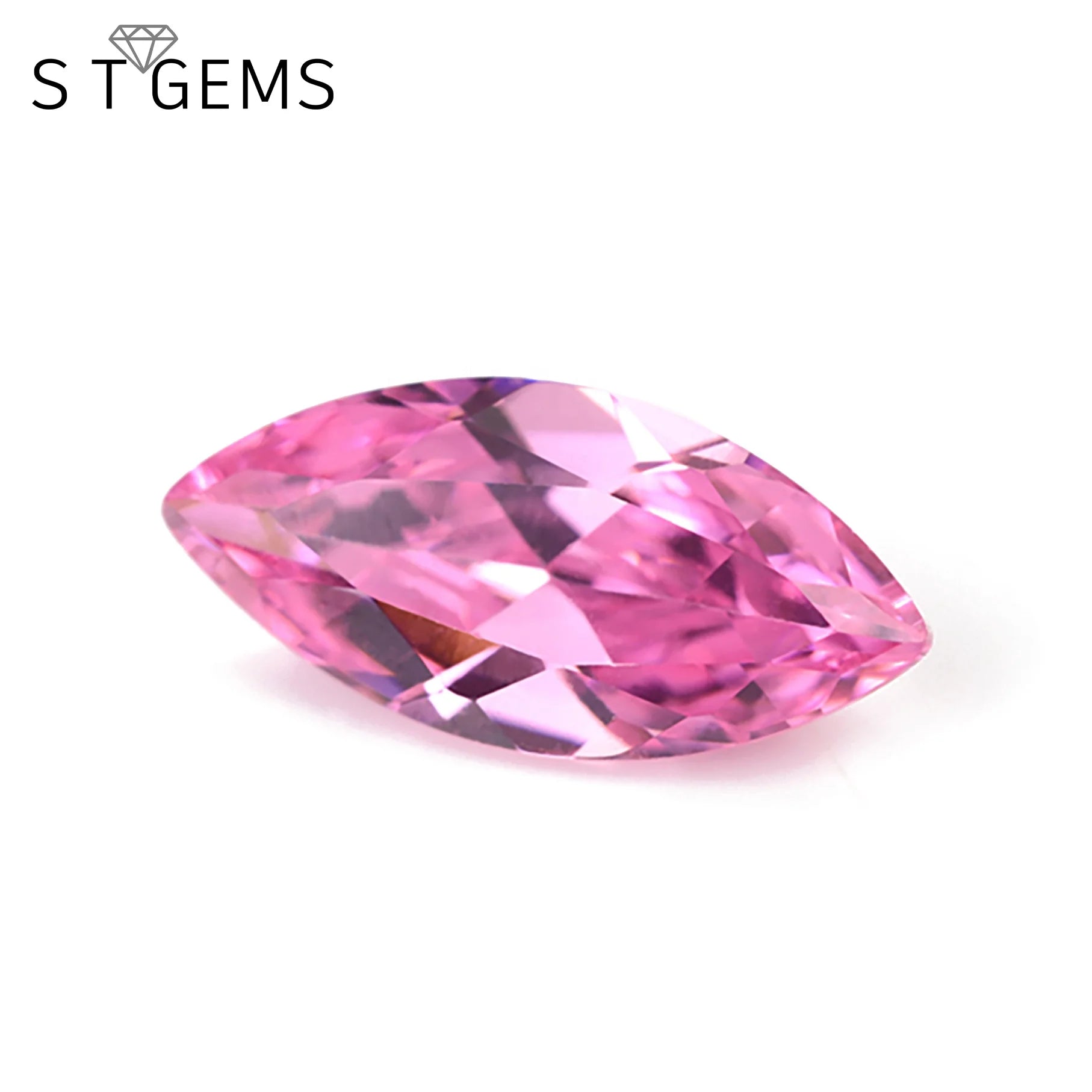 Synthetic 5*10mm CZ Diamond Cut Pink Marquise Shape Cubic Zirconia Stones for Jewelry