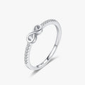 Ailmay Hot Sale 925 Sterling Silver Charm Infinity Love Infinite Clear CZ Rings for Women Girls Wedding Engagement Jewelry Gift