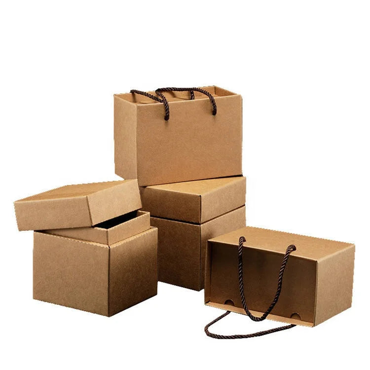 Custom Modern Novel Design Suitcase Brown Kraft Recycled Materials Storage Cardboard Coated Rigid Paper Box