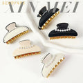 New Trend Retro Acetate Clip Hair Claw Rhinestone Pearl Hair Clip Elegant Simplicity High-quality Headdress Hot Sale
