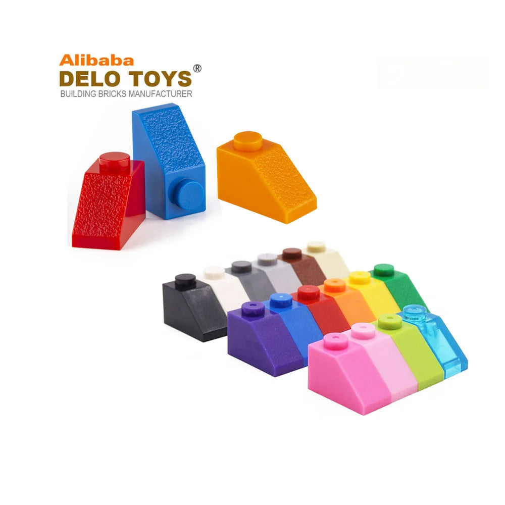 DELO TOYS  ( 26 Colors )  Plastic Building Blocks Bricks 2*1 Slope 45 2 X 1  (NO.3040)