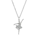 Trending Fine Jewelry Cubic Zirconia Elegant 925 Sterling Silver Girl Ballet Necklace for Kids Girls