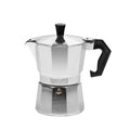 Eco-Friendly 6-Cup Italian Espresso Metal Moka Coffee Maker Classic Design Satinated Finish Ergonomic Plastic Handle Knob Gas