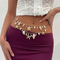 2025 Summer New Scallop Shell Starfish Tassel Waist Chain Wholesale Beach Holiday Rice Beads Beaded Body Chain Women