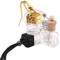 Empty Refillable 8ml Clear Aromatherapy Fragrance Square Glass Hanging Car Air Freshener Diffuser Bottles