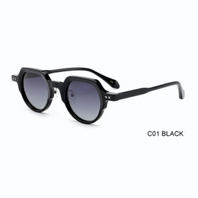 Vintage Polarized Sunglasses for Women Round Round Frame High Fashion Sunglasses Small Frame Acetate Sunglasses High Quality